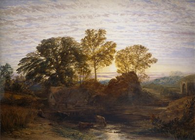 El Molino de Agua, siglo XIX de Samuel Palmer